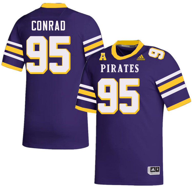 Andrew Conrad ECU Jersey,East Carolina Pirates #95 Andrew Conrad Jersey Youth College-Purple 2024